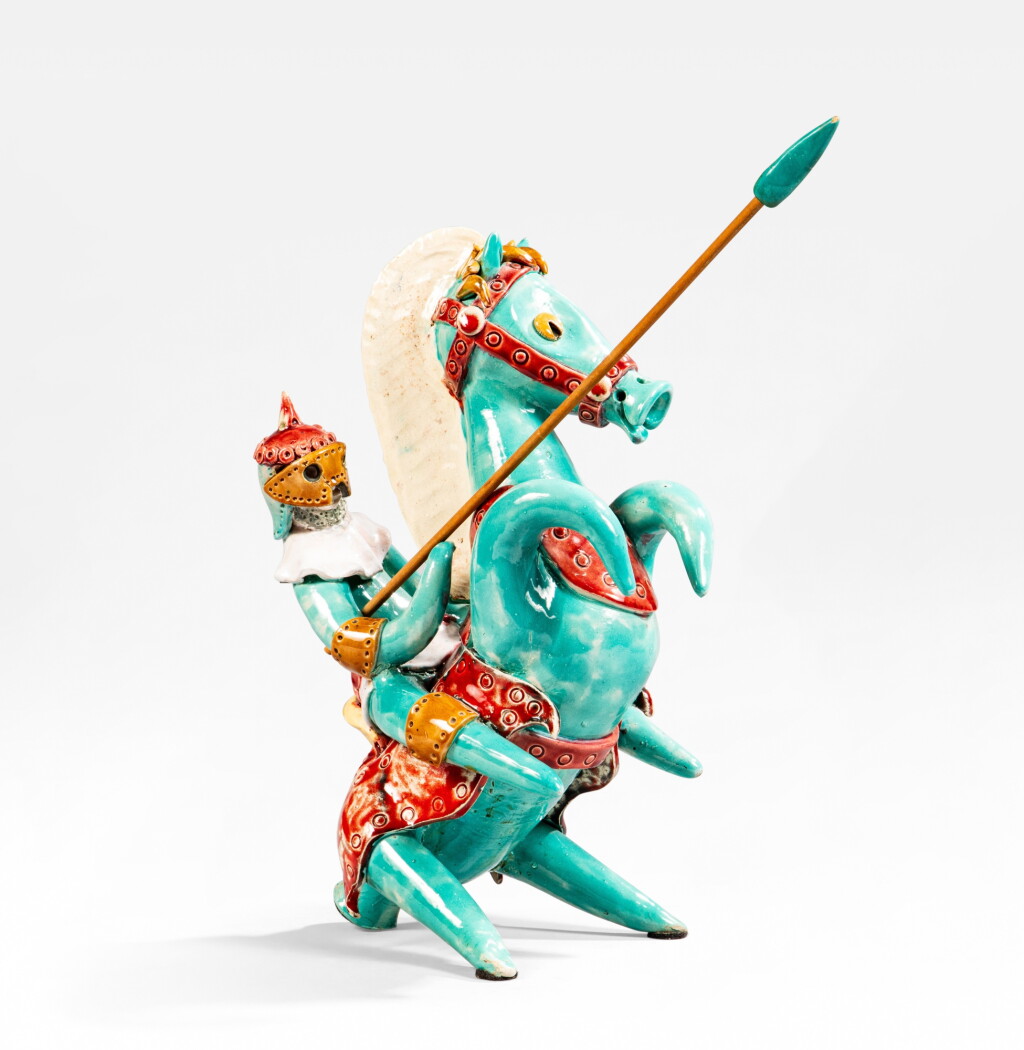 View full screen - View 1 of Lot 1055. Knight jousting | Chevalier en joute équestre.