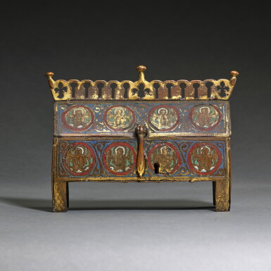 View full screen - View 1 of Lot 8. French, Limoges, second half 13th century | Reliquary châsse with Angels.