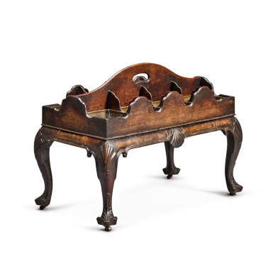 View full screen - View 1 of Lot 117. An Irish George III carved mahogany bottle stand, mid-18th century.