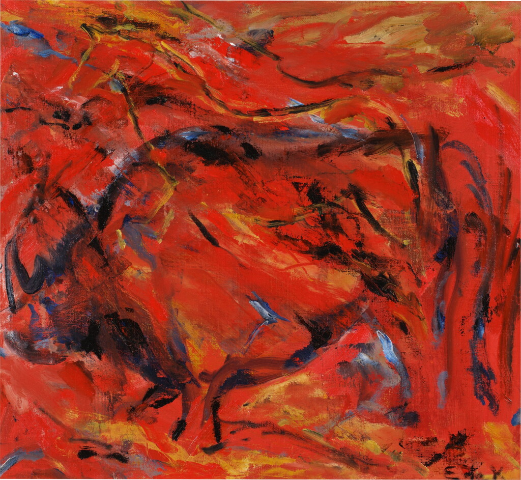 View full screen - View 1 of Lot 1111. Red Rhino and Horse (Cave #94).