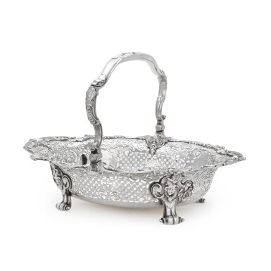 View full screen - View 1 of Lot 1. A George II silver basket, Edward Wakelin, London, circa 1750.