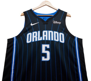 View full screen - View 1 of Lot 69. Paolo Banchero Orlando Magic 2023-2024 Game Worn Icon Edition Jersey | Double-Double.