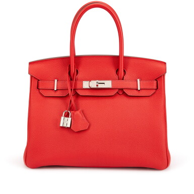 View full screen - View 1 of Lot 3037. Geranium Togo Birkin 30 Palladium Hardware, 2016.