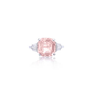 View full screen - View 1 of Lot 956. Padparadscha sapphire and diamond ring.