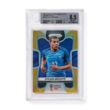 View full screen - View 1 of Lot 25. 2018 Panini Prizm World Cup Prizms Gold #80 Kylian Mbappé 10/10 - BGS 8.5 | World Cup Prizm Debut.