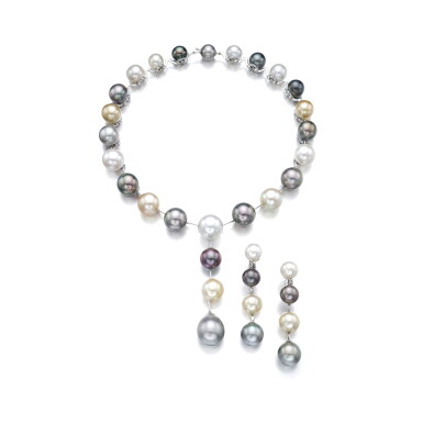 View full screen - View 1 of Lot 959. Cultured pearl demi-parure.