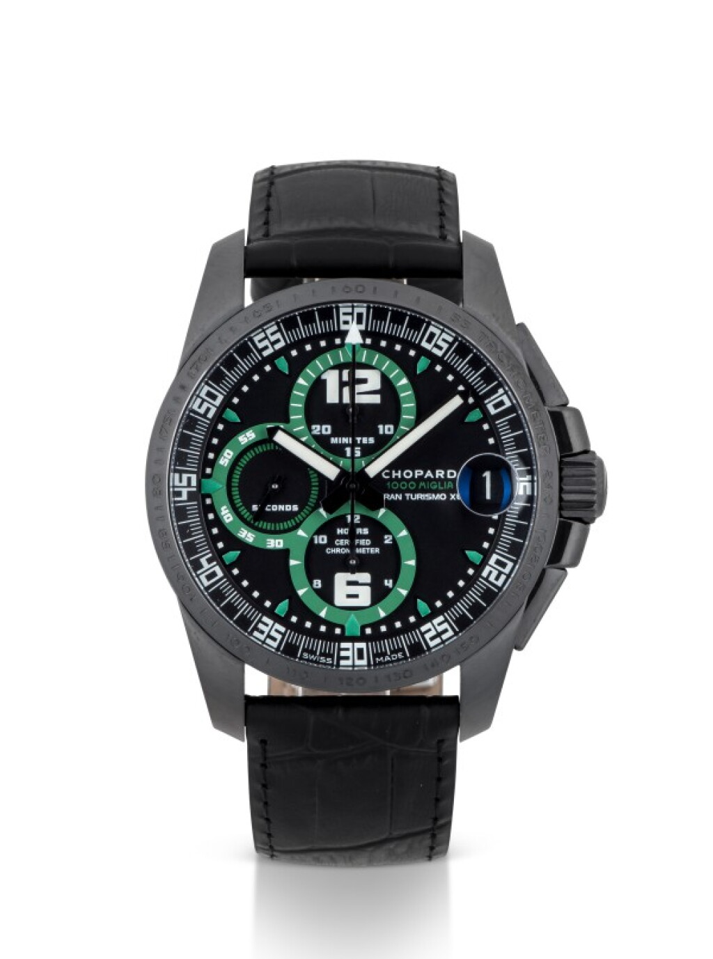 View full screen - View 1 of Lot 71. CHOPARD | MILLE MIGLIA GT XL DUBAI, REF 8459 LIMITED EDITION STAINLESS STEEL CHRONOGRAPH WRISTWATCH WITH DATE CIRCA 2011.