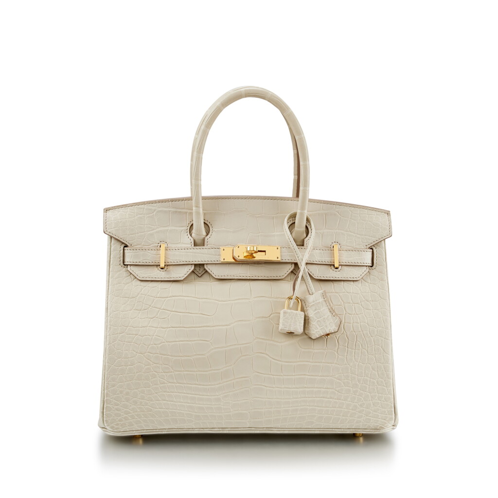 View full screen - View 1 of Lot 1031. Beton Matte Alligator Mississippiensis Birkin 30 Gold Hardware, 2021 .