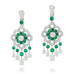 GRAFF | PAIR OF EMERALD AND DIAMOND EARRINGS
