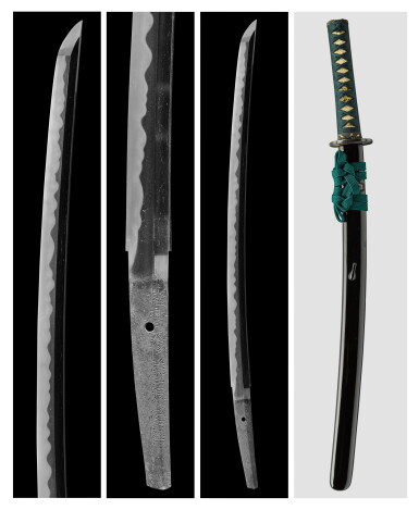 View full screen - View 1 of Lot 92. A Horikawa school wakizashi | Signed Shinano no Daijo Fujiwara Tadakuni (Daijo Fujiwara Tadakuni of Shinano Province) | Edo period, 17th century.
