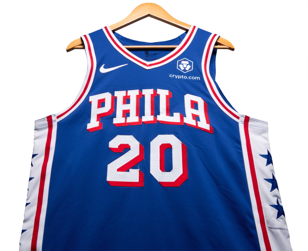 View full screen - View 1 of Lot 25. Jared McCain Philadelphia 76ers 2024-2025 Game Worn Icon Edition Jersey.