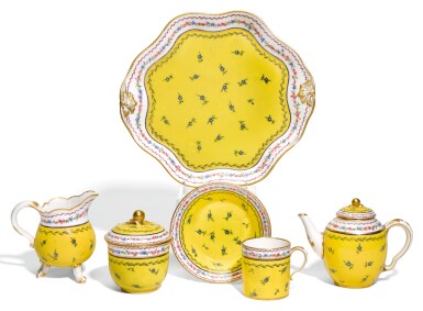 View full screen - View 1 of Lot 29. A SÈVRES YELLOW GROUND DÉJEUNER.