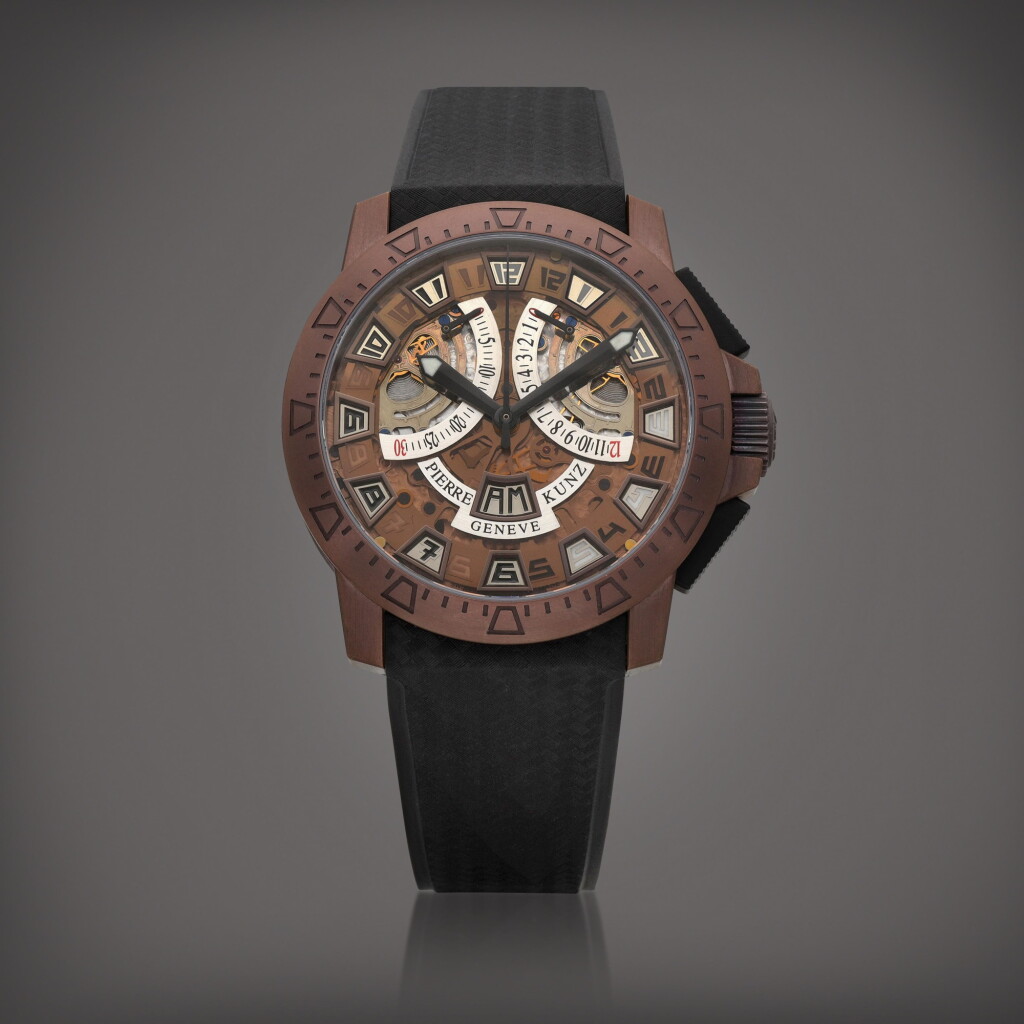 View full screen - View 1 of Lot 2281. Chrono Sport, Reference G 403 | A limited edition PVD-coated stainless steel semi-skeletonised chronograph wristwatch with day and night indication and retrograde chronograph registers, Circa 2010 | Chrono Sport 型號G 403 | 限量版PVD 塗層處理精鋼半鏤空計時腕錶,備晝夜顯示及逆跳計時小錶盤,約2010年製.
