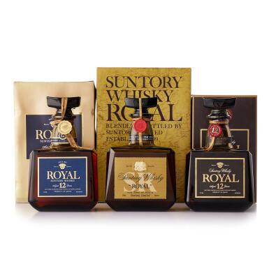 View full screen - View 1 of Lot 1396. Suntory Royal 12 Year Old Blended Whisky MIXED LOT (2 BT72, 1 BT70).