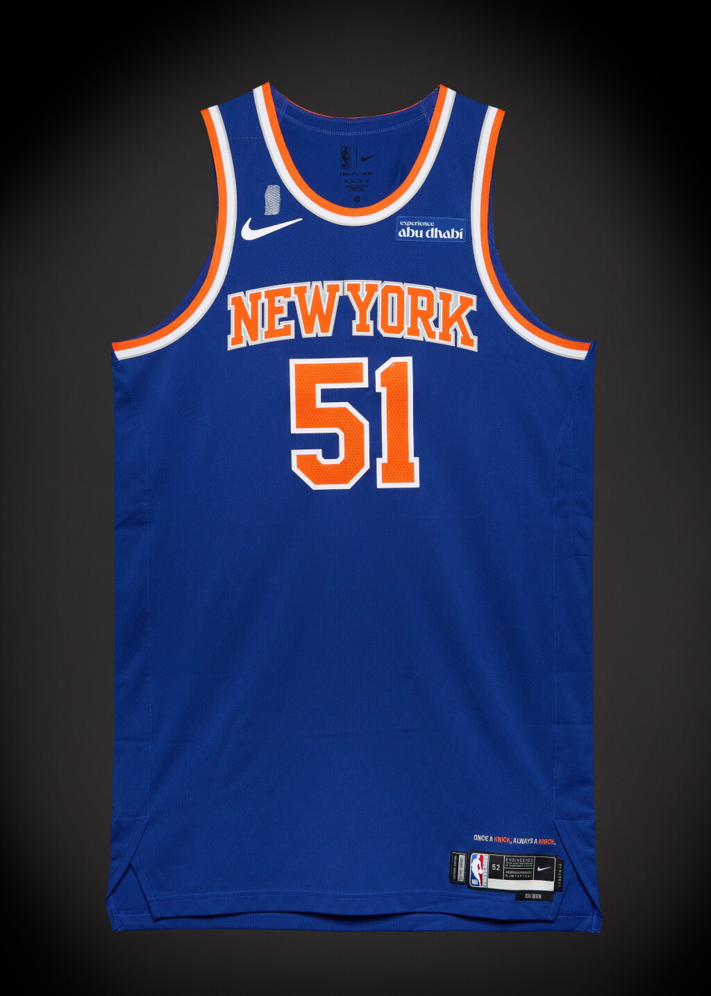 View full screen - View 1 of Lot 56. Mohamed Diawara ‘Rookie Debut’ New York Knicks 2025-2026 Game Issued Icon Edition Jersey | Probable Wear.