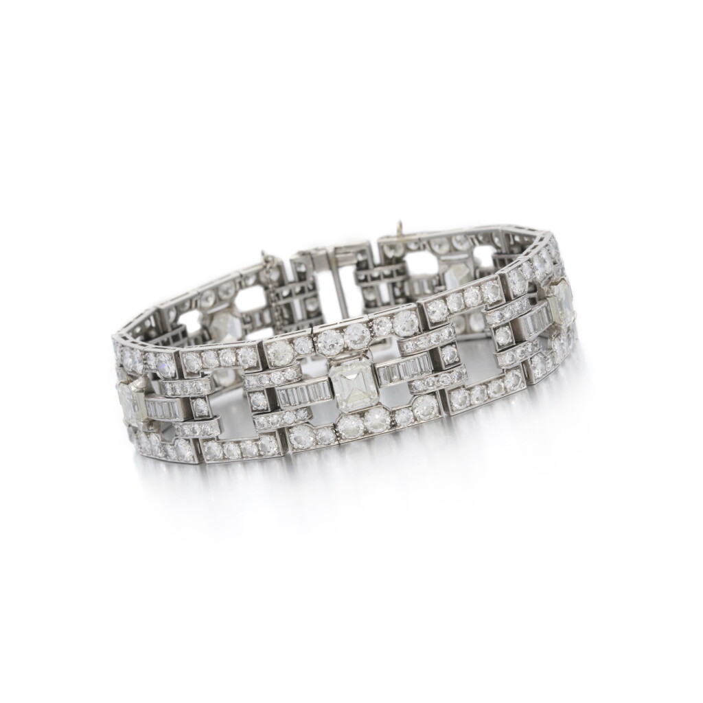 View full screen - View 1 of Lot 38. Diamond bracelet, mid 20th century.