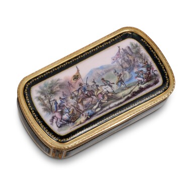View full screen - View 1 of Lot 1162. A gold and enamel snuff box, Frères Jordan, Berlin, circa 1790-1795.