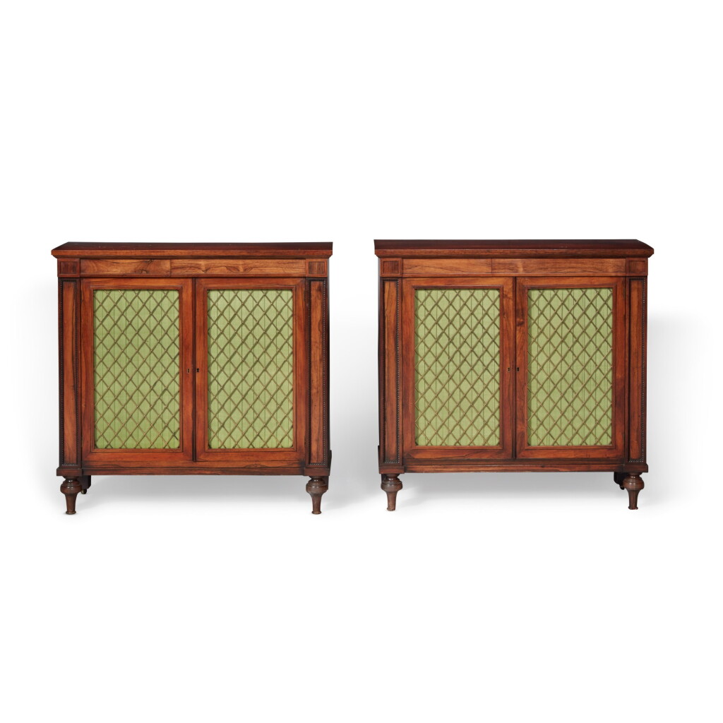 View full screen - View 1 of Lot 122. A Pair of Regency Rosewood Side Cabinets, First Quarter 19th Century.