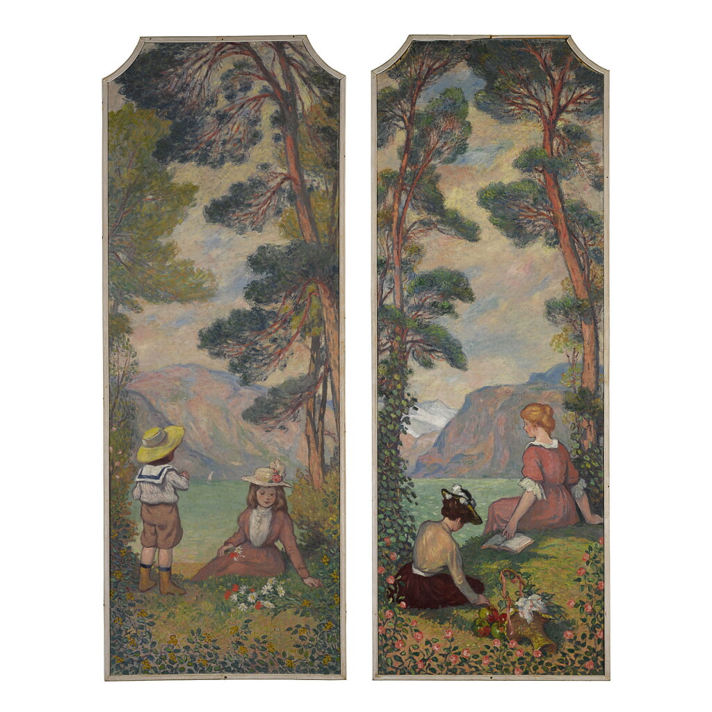 View full screen - View 1 of Lot 813. Dans le jardin (A Pair).