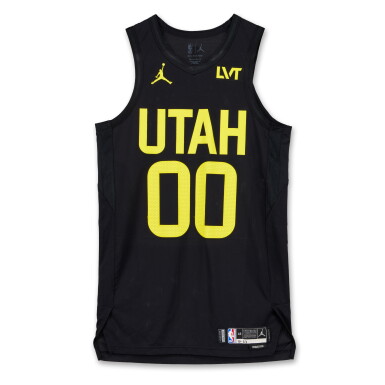 View full screen - View 1 of Lot 161. Jordan Clarkson Utah Jazz 2024-2025 Kia NBA Tip-Off Game Worn Statement Edition Jersey.
