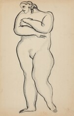 Sanyu 常玉 | Femme nue debout bras croisés 站姿裸女