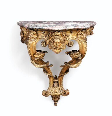 View full screen - View 1 of Lot 160. A Regence style gilt-wood console.