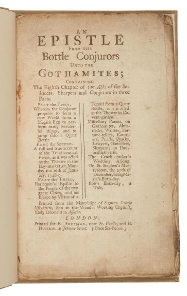 View full screen - View 1 of Lot 92. (Bottle Conjurors Hoax) | A fracas at the Haymarket Theatre.