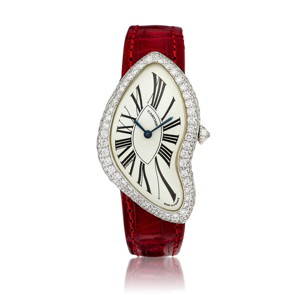 View full screen - View 1 of Lot 2098. Crash, Reference 2462 | A white gold and diamond-set wristwatch, Circa 2003 | 卡地亞 | Crash 型號2462 | 白金鑲鑽石腕錶,約2003年製.