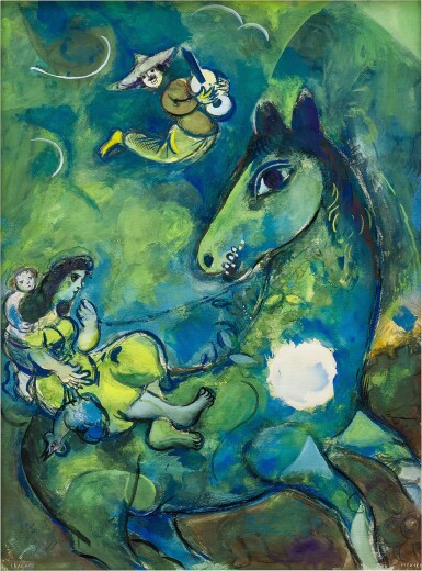 View full screen - View 1 of Lot 1028. Marc Chagall 馬克・夏加爾 | Le cheval à la lune 駿馬奔月.