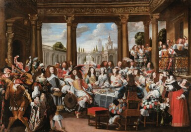 View full screen - View 1 of Lot 35. ATTRIBUTED TO WOLFGANG HEIMBACH | AN ELEGANT ASSEMBLY IN A PALATIAL ARCHITECTURE.