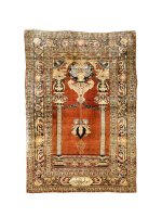 Tabriz silk prayer rug