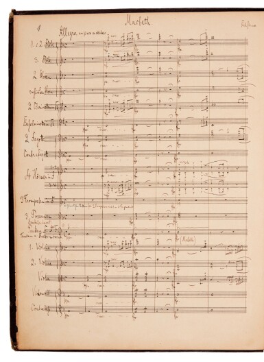 View full screen - View 1 of Lot 84. Richard Strauss. Autograph full score of the orchestral tone poem "Macbeth", op.23, 8 February 1888.