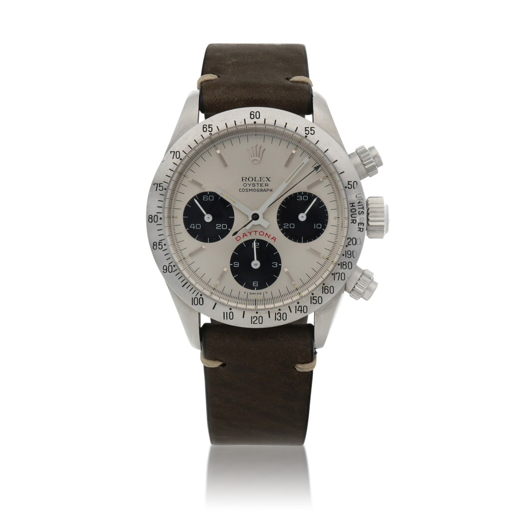View full screen - View 1 of Lot 4. 'Big Red' Daytona, Ref. 6265 Stainless steel chronograph wristwatch Circa 1978.