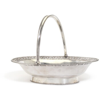 View full screen - View 1 of Lot 119. A large George III silver basket, Charles Aldridge & Henry Green (Grimwade, no. 265), London, 1782.