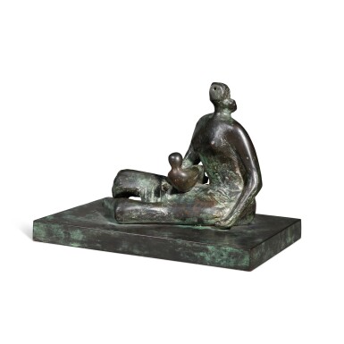 View full screen - View 1 of Lot 618. Draped Seated Mother and Child on Ground.
