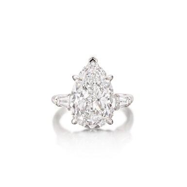View full screen - View 1 of Lot 287. Diamond Ring, Mount by Harry Winston | 8.69克拉 梨形 D色 內部無瑕 鑽石 戒指, 海瑞溫斯頓 戒托.