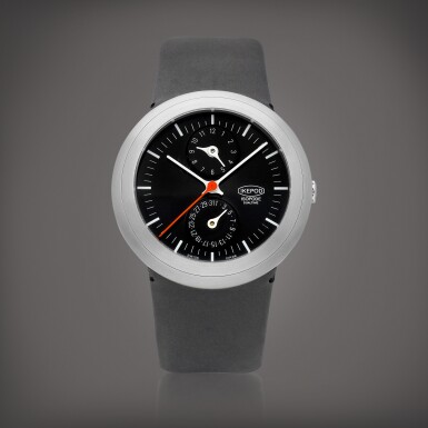 View full screen - View 1 of Lot 925. Isopode, Reference ISD01 | A limited edition stainless steel dual time zone wristwatch with date, Circa 2002 | Isopode 型號ISD01 | 限量版精鋼兩地時間腕錶,備日期顯示,約2002年製.