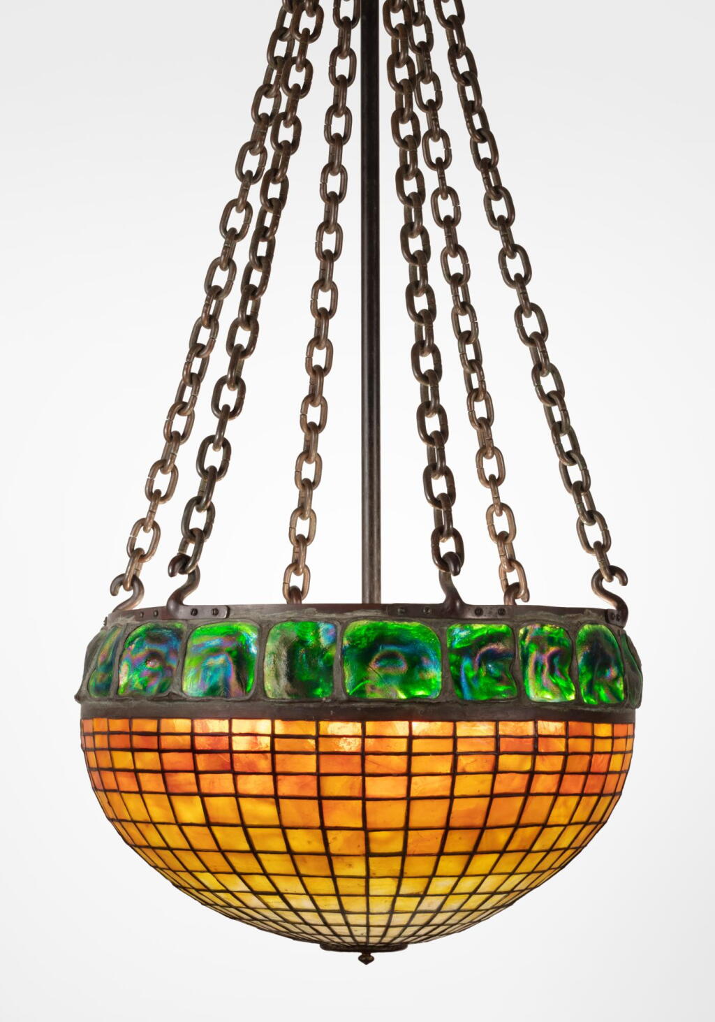 View full screen - View 1 of Lot 330. "Geometric and Turtle-Back" Chandelier.