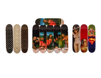 View full screen - View 1 of Lot 1. A Group of Supreme Skateboards.