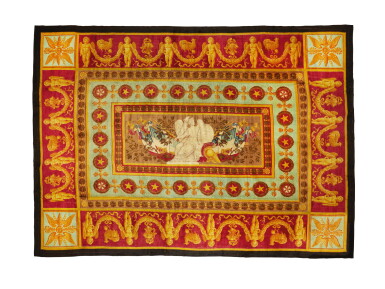 View full screen - View 1 of Lot 118. A Savonnerie-Style Moquette depicting a Personification of Victory, Possibly Tournai, Circa 1832-40.