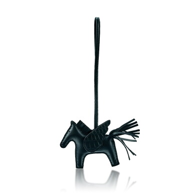 View full screen - View 1 of Lot 1085. Noir Alligator Mississippiensis and Milo Lambskin Pegase Rodeo PM Bag Charm, 2021 .