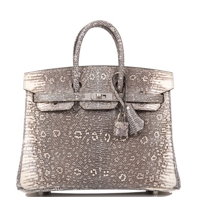 View full screen - View 1 of Lot 2. Hermès Ombre Birkin 25cm of Varanus Salvator Lizard with Palladium Hardware.
