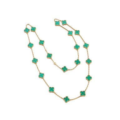 View full screen - View 1 of Lot 1005. Malachite necklace, 'Vintage Alhambra'.