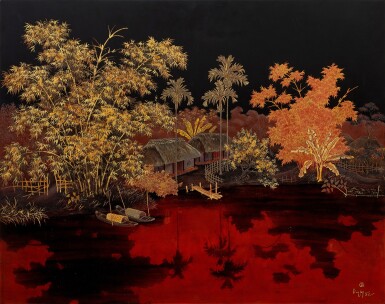 View full screen - View 1 of Lot 6133. Tran Phuc Duyen 陳福緣 | Village River Scene 河邊村莊.