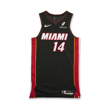 View full screen - View 1 of Lot 209. Tyler Herro Miami Heat 2024-2025 Game Worn Icon Edition Jersey.