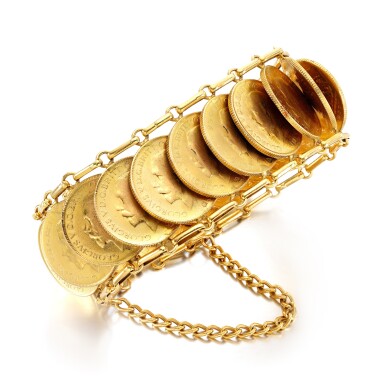 View full screen - View 1 of Lot 67. Coin bracelet.