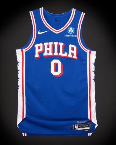View full screen - View 1 of Lot 14. Tyrese Maxey Philadelphia 76ers 2026 NBA Playoffs Eastern Conference Round 1 Game Worn Icon Edition Jersey | Game 1 .