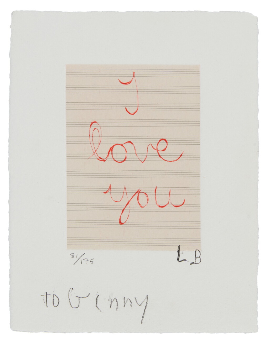 View full screen - View 1 of Lot 59. LOUISE BOURGEOIS | I LOVE YOU (MOMA 1139).