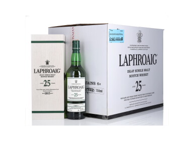 View full screen - View 1 of Lot 57. Laphroaig 25 Year Old Cask Strength 53.4 abv NV (6 Bottles 70cl).