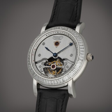View full screen - View 1 of Lot 33. Toric Tourbillon, Reference PF000392 | A platinum and diamond-set semi-skeletonised tourbillon wristwatch | Circa 2003.